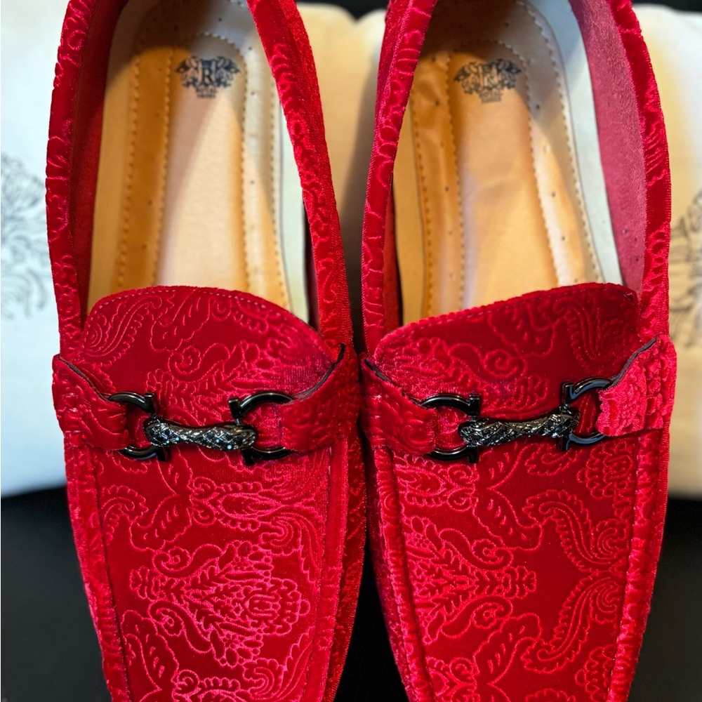 Red Velvet Loafers